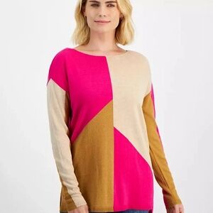 I.N.C. International Concepts Colorblocked Sweater, Created for Macy's Size M